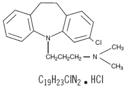 Chemical structure of clomipramine