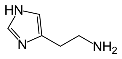 Chemical structure of Histamine.