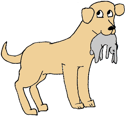 dog with rabbit it caught
