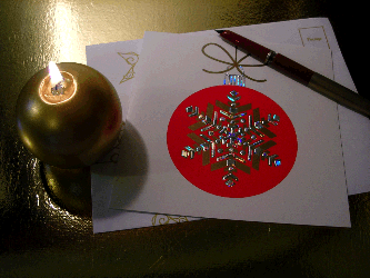 holiday candle and card